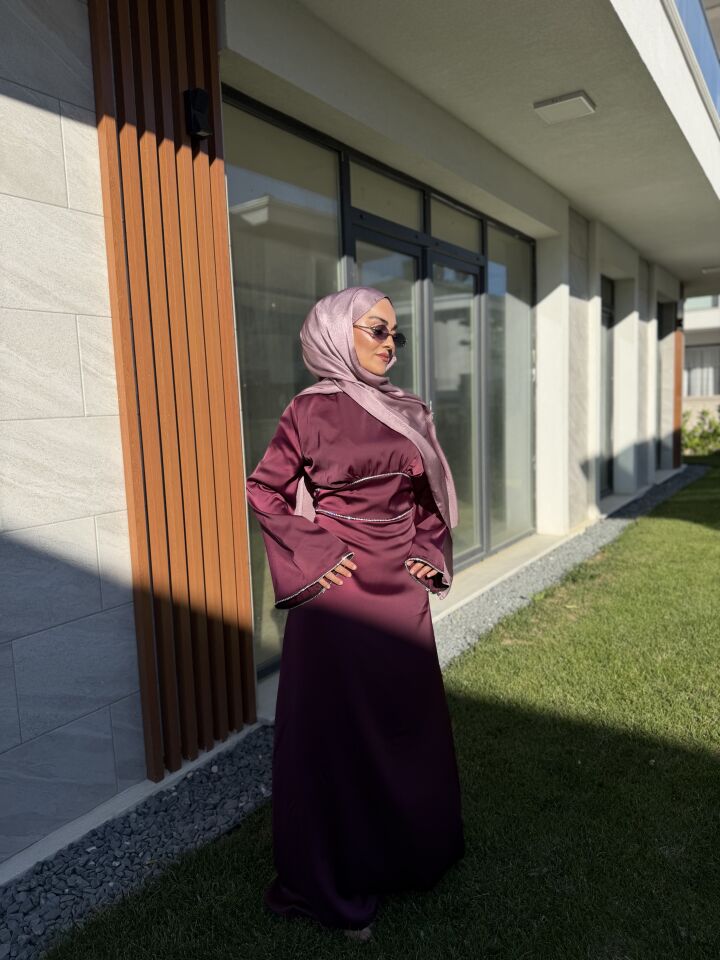 Mürdüm taş detaylı abiye