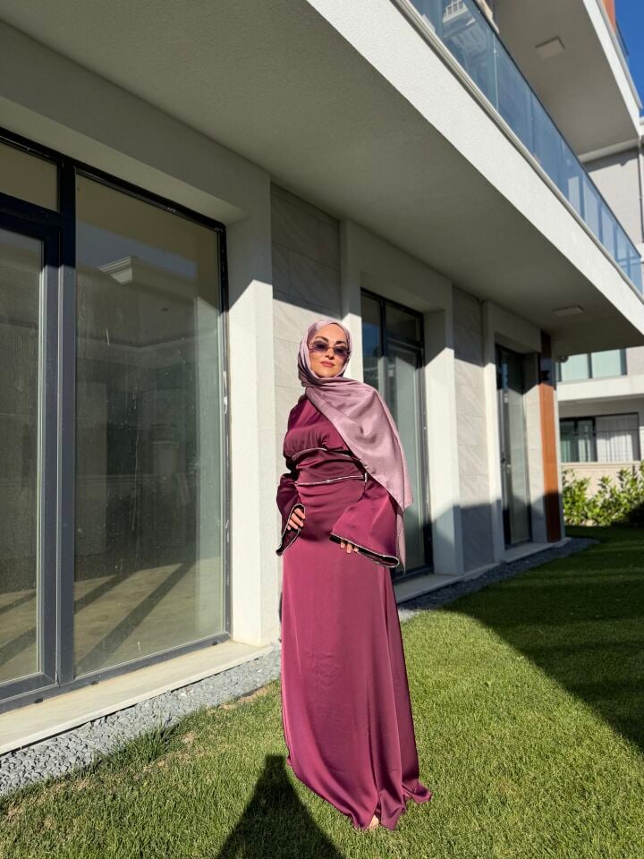 Mürdüm taş detaylı abiye