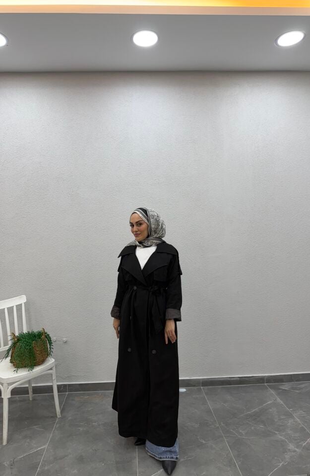 İçi astarlı trençkot